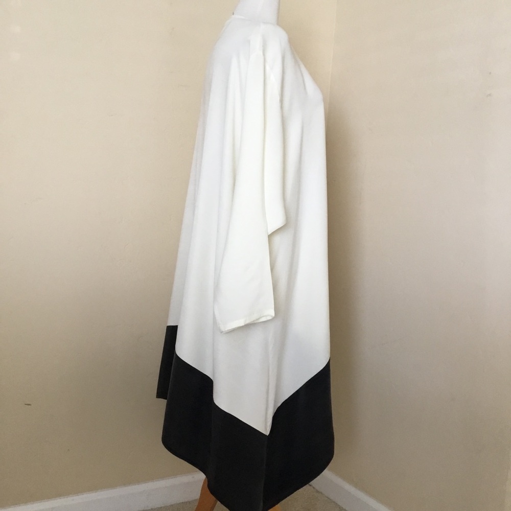 NWT Melinda Phillips Women’s Dress Tunic Cream Black Size L - Picture 2 of 7